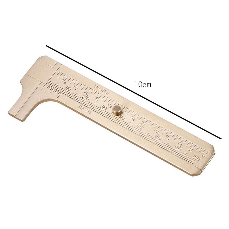 1 Piece Mini Brass Pocket Caliper Brass Vernier Caliper Brass Sliding Vernier Caliper Double Scale Digital Sliding Caplier Measuring Tool 80 mm, 3.15 inch