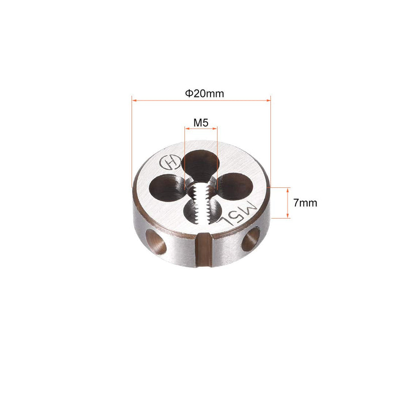 sourcing map M5 M5x0.8 Pitch Metric Left Hand Machine Thread Nozzle HSS (High Speed Steel)