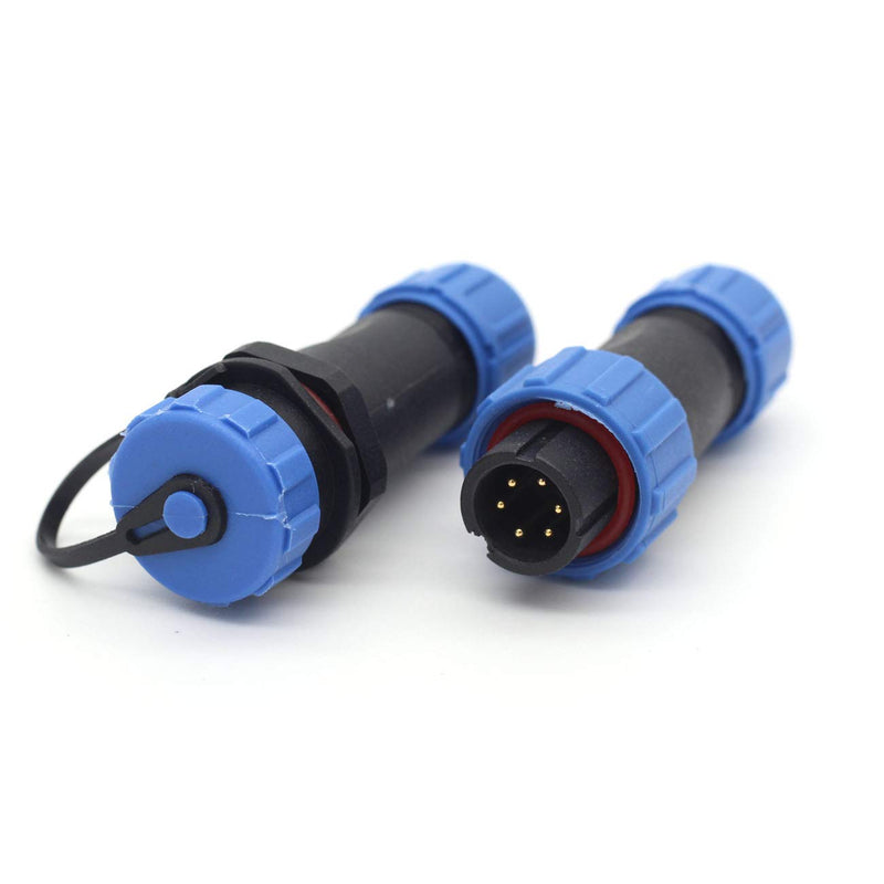 SZJELEN SP13 2pin/3pin/4pin/5pin/6pin/7pin/ 9pin IP67 Waterproof Connector Plug Socket,Electrical Wire Connector (6pin, Pair-Plug(Male)&Socket(Female)) 6pin Pair--Plug(male)&Socket(female)