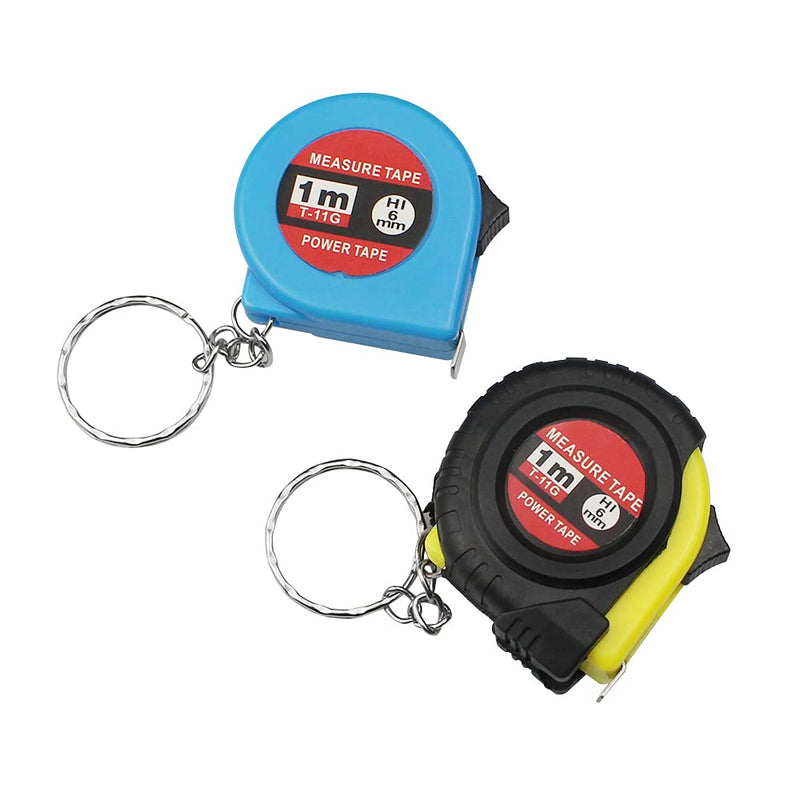 hocadon Pack of 3 Retractable Tape Measures 3FT/1M, Small Tape Measure with Key Ring, Mini Tape Measure with Metric and Inch Scale (3 Colors)