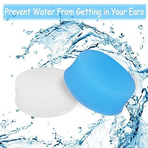 24 Pairs Soft Silicone Ear Plugs Putty Ear Plugs for Sleeping Swimming earplugs for Kids Adults, Transparent + Blue