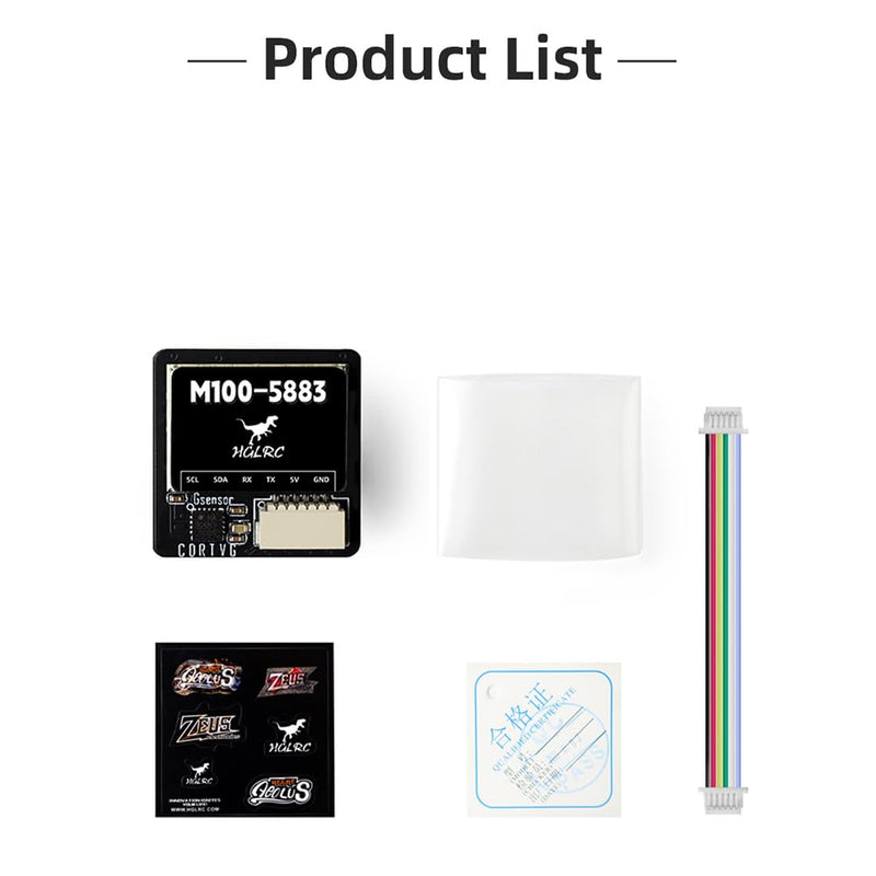 HGLRC M100-5883 GPS Module, Upgraded 10th Generation Chip with Compass for UBLOX Compatible with FPV Fixed-Wing UAV