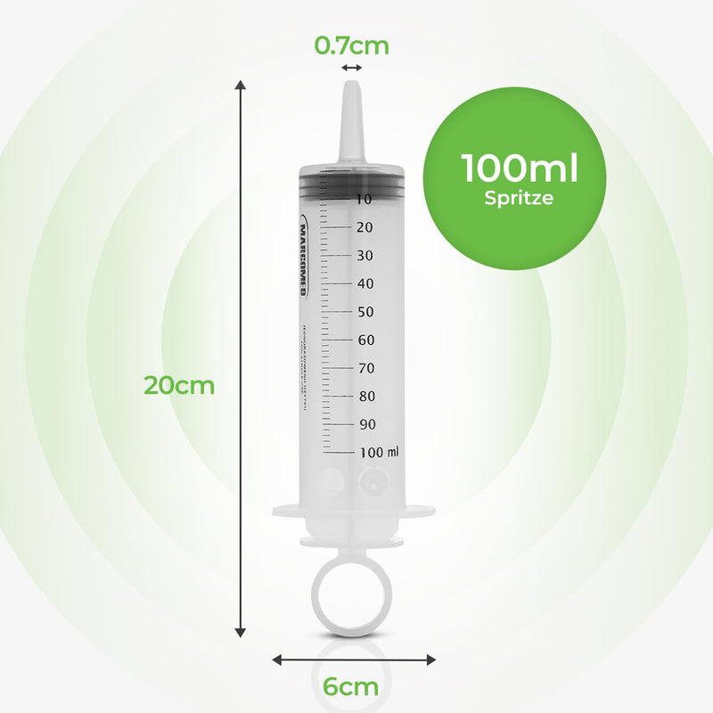 MedixX 5 pieces 100ml syringes set for hobby and DIY. Also as a feed syringe or oil syringe. Syringes are individually sterile packed (5x 100ml syringe) Set 5 x 100ml