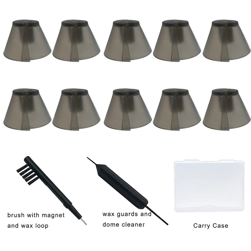 Smokey Hearing Aid Tulip Domes Ear Tips for Resound Sure Fit Style RIC RITE and Open Fit BTE Hearing Amplifier with Cleaning Tools Brush Cleaner and Carry Case