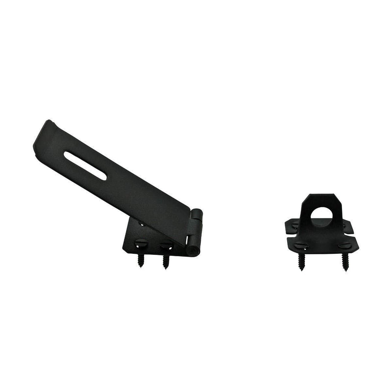 Black Wrought Iron Hasp Lock 5 7/8" Long Heavy Duty Rust Resistant Antique Hasp Staple Latches Safety Padlock Clasps for Cabinets Chest Doors with Screws | Renovators Supply Manufacturing