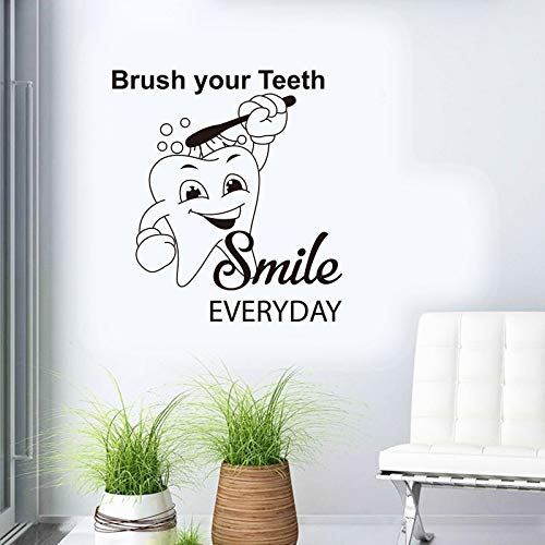 BooDecal Dental Clinic Office Wall Decal Dentist Wall Art Stickers Decals Dental Wall Stickers Teeth Clinic Removable Tooth Decor Bathroom Shower Room Decoration 20 Inches x 22 Inches