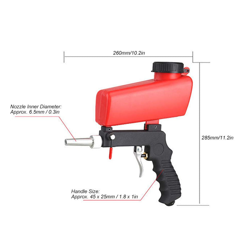 FastUU Pneumatic Sandblaster, Portable Portable Sandblaster Sandblasting Gun Large Capacity Sandblasting Gun Kit for All Abrasives, Metal Rust Removal, Detail Treatment