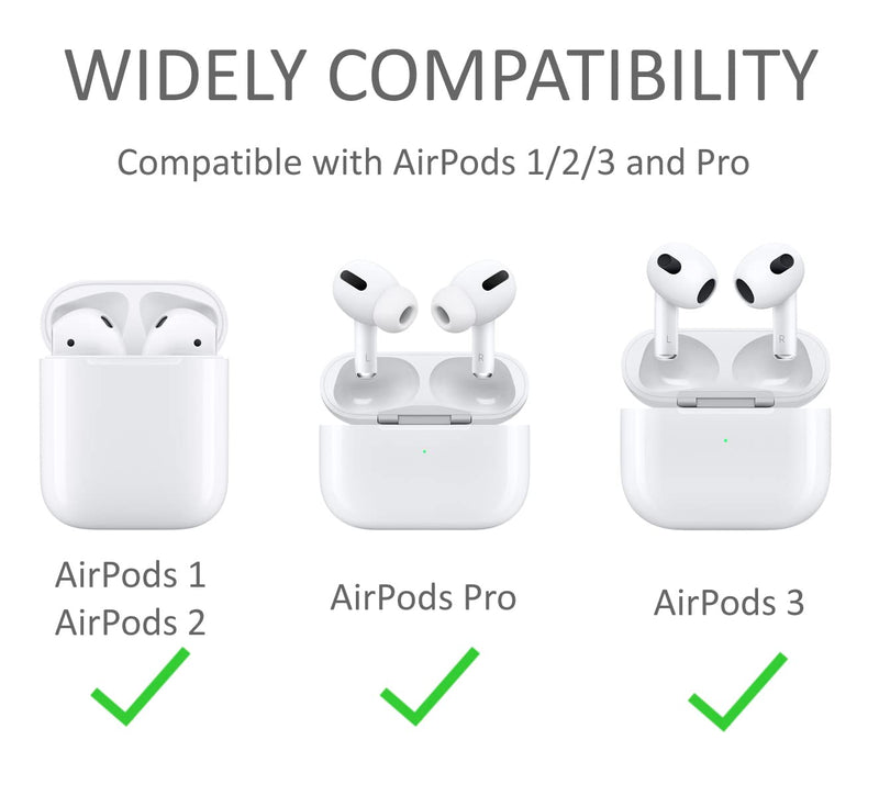 3 Pairs Ear Hooks Compatible with AirPods 3 2 1 and Pro, 360Â° Rotation Adjustable Length Anti-Slip Anti-Lost Sport Outdoor Earhooks Wing Tips Holder for AirPod Pro and 1 2 3 - Translucent