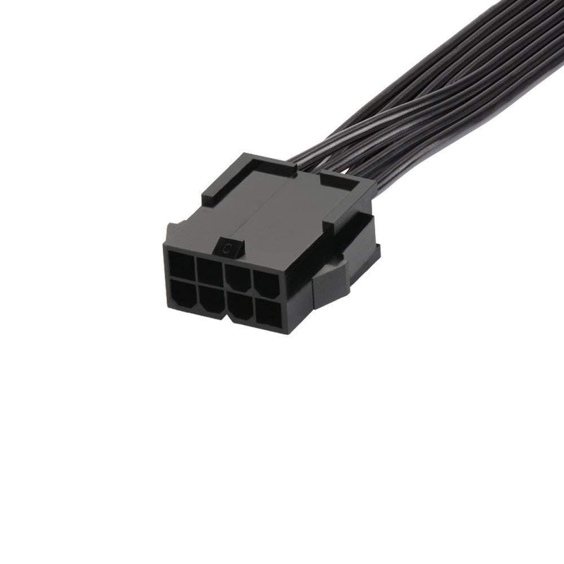 J&D 8 Pin PCI Express Power Extension Cable (2 Pack), Durable PCIe Power Extension Cable, 12 inch Black - 2 Packs