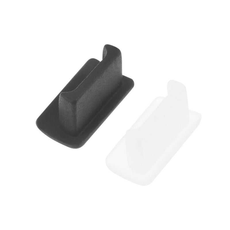 uxcell 20pcs Silicone Mini USB Cap Port Cover Anti Dust Protector 7mmx2mm Black Clear
