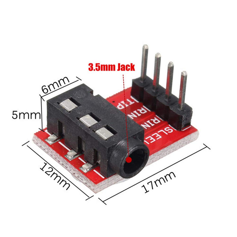 Onyehn TRRS 3.5mm Audio Jack Breakout Headphone Video Audio MP3 Jack Module for Arduino (Pack of 5pcs)