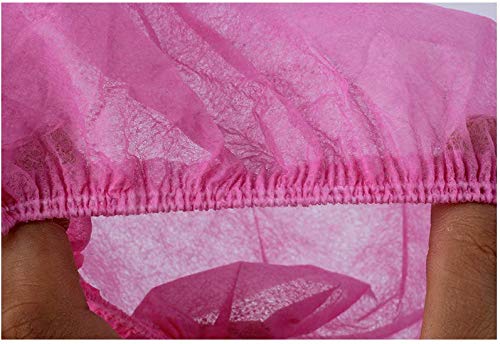Disposable Shoe Covers 100PCS Non-Slip Durable Indoor Boot Overshoes Protector Thicked Non-Woven Shoe Covers for Carpet Floor Protection Construction Offices One Size Fits All (Pink) Pink