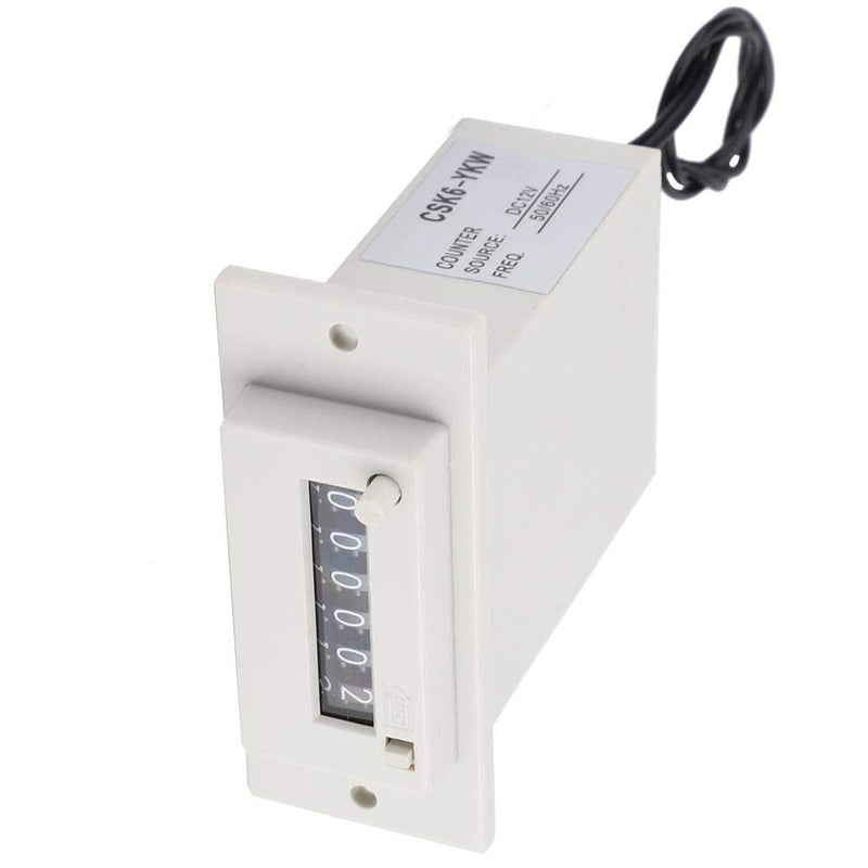 CSK6-YKW Electromagnetic Counter 6 Digits 0-999999 Counting Range Electronic Pulse Counter Digital Counter Totalizer Electromagnetic Pulse Counter (DC 12V)