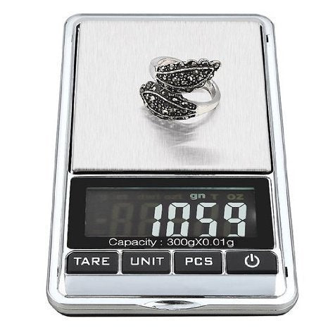 Mini Digital Jewelry Scale,High Precision Pocket Grams Weigh Reloading Scale 300g/0.01g with LCD Blacklight for General Laboratory, Commercial, and Educational use
