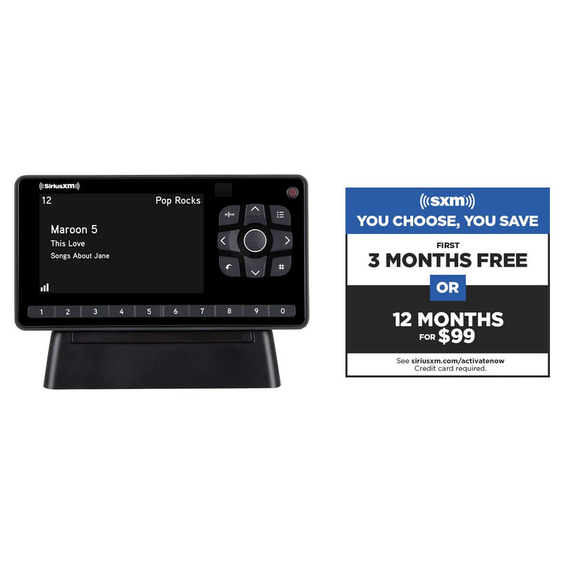 SiriusXM Onyx EZR Satellite Radio with Home Kit, Get 12 Months for $99 or Your First 3 Months Service Free w/ Subscription â€“ Enjoy SiriusXM on your Home Stereo or Powered Speakers Satellite Radio + Home Kit