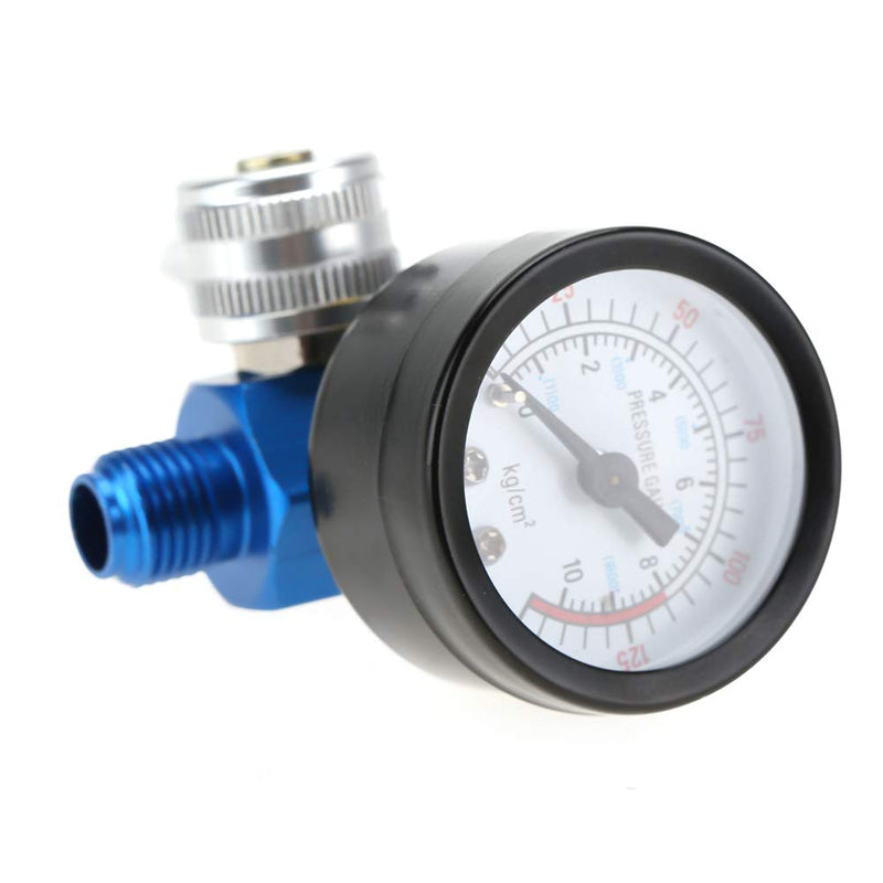 Akozon Air Pressure Regulator, 1/4 Spray Gun Air Pressure Regulator Pressure Gauge Pneumatic Tool Accessories