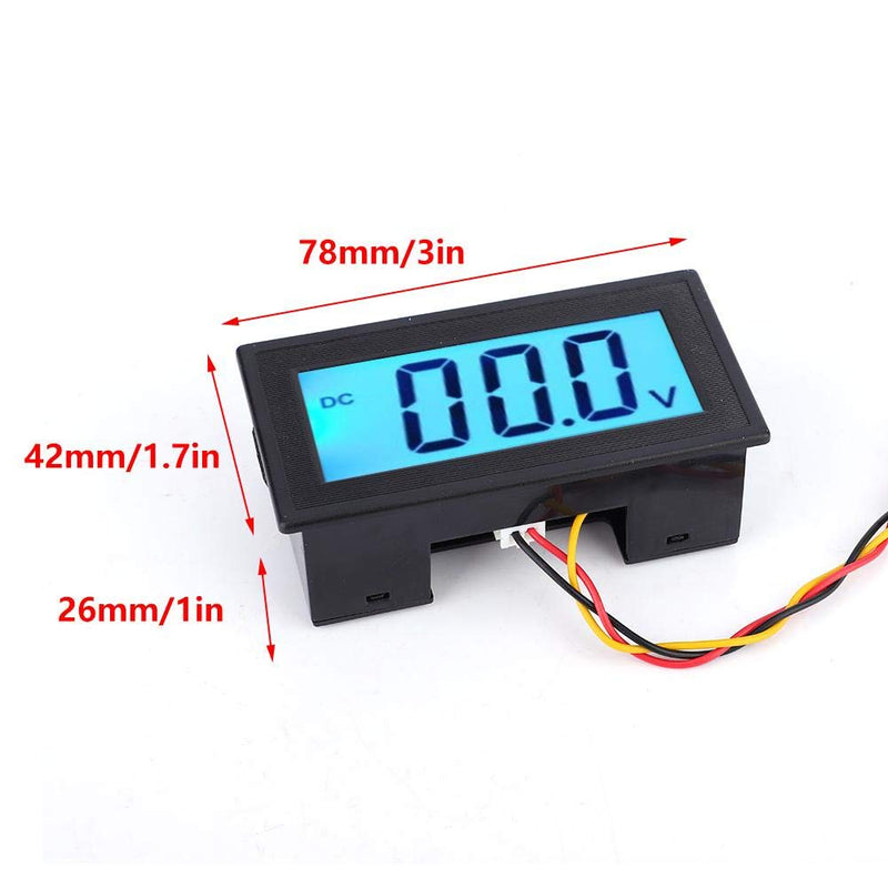 YB5135DB LED Digital Display Voltage Meter LCD Digital Display Three Wire Voltage Meter Monitor Voltmeter oltage Tester Panel(DC0-100V) DC0-100V