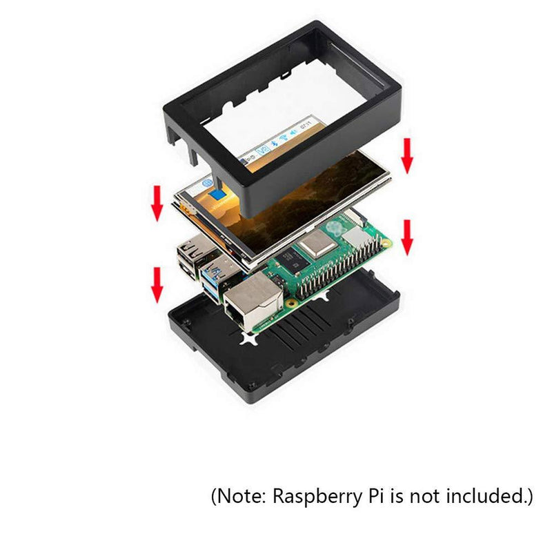 Treedix 3.5inch TFT Touch Screen Module 50Hz 320x480 Resolution LCD Display with Touch Pen ABS Case and Cooling Fan Compatible with Raspberry 4B Pi4