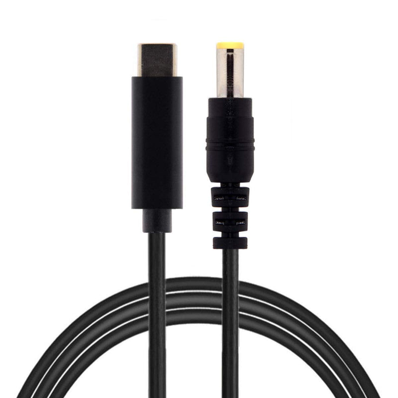 chenyang CY DC 5.5x2.5mm to Type C USB-C Input Cable for Laptop Notebook (5.5x2.5mm to USB-c) Black Cable