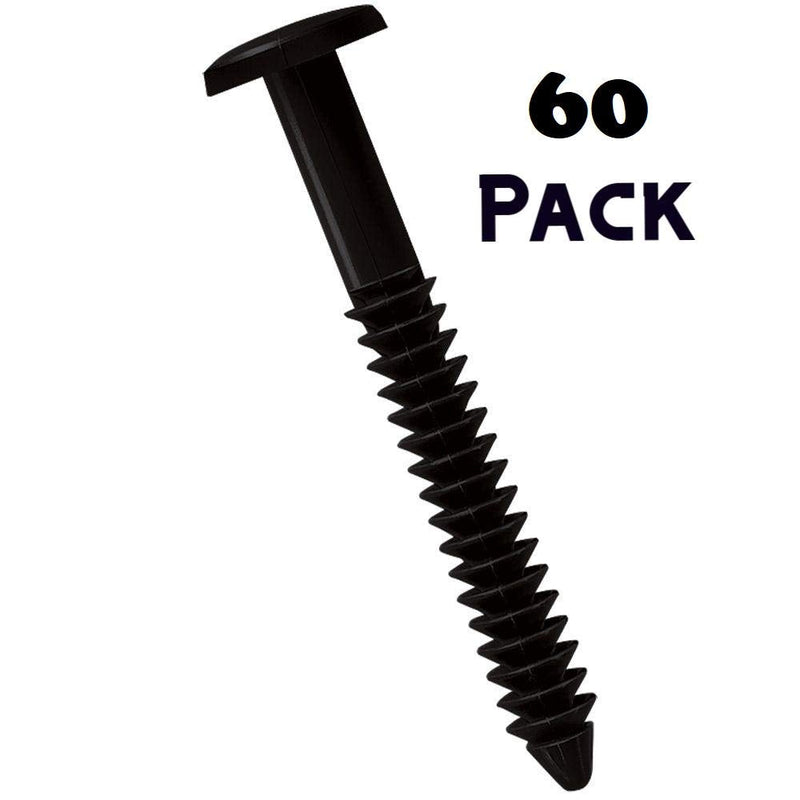 Mid America Black 3" Shutter Lok Peg Fasteners 60 Pack Spikes - Longer Stronger