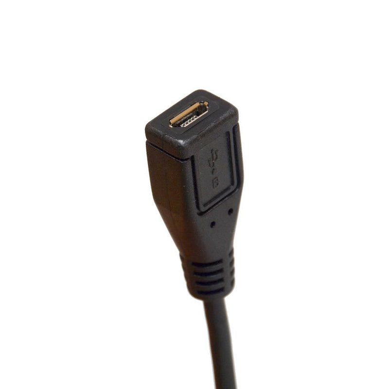 BSHTU Micro B 5 Pin Right Angle 90 Degree Extension Cable Male to Female Adapter 25cm Syncing & Charging USB Cable (Down) DOWN