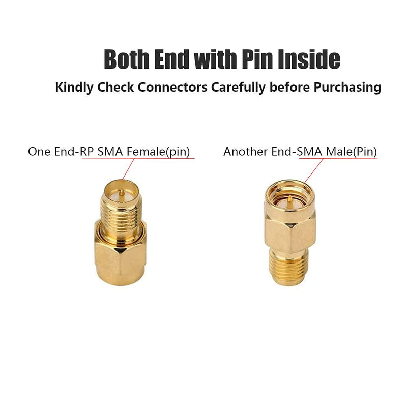 CORONIR (4Pack) SMA Adapter SMA Male to RP SMA Female Jack Connector for RF Coax Cable Wi-Fi Antenna/Signal Booster/Repeaters/Radio/Extension Cable/FPV Drone Pack of 4