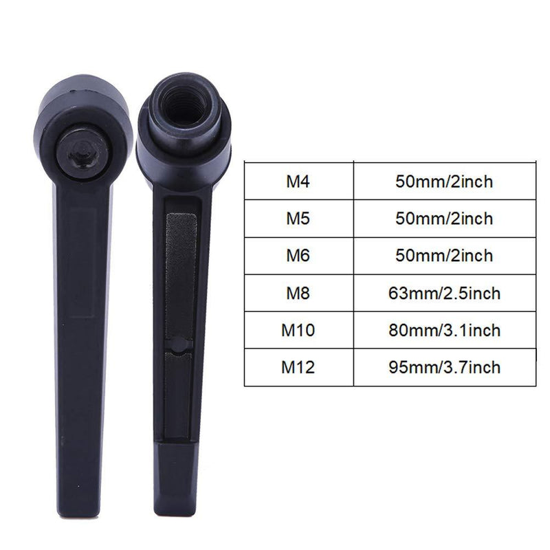 4Pcs Clamping Lever Handle, M4/5/6/8/10/12 Level Adjustable Handles Knob Male Thread Machinery Adjustable Handle, Clamping Handle Lever (M8)