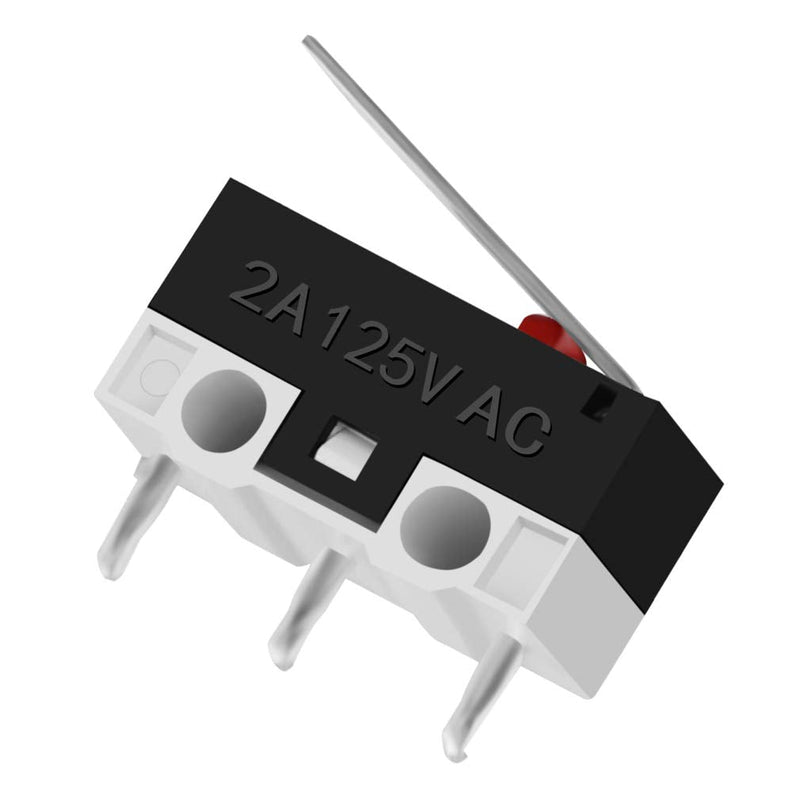 CYT1073 AC 2A 125V 3Pin SPDT Limit Micro Switch Long Hinge Lever for Arduino (Pack of 30) by MUZHI