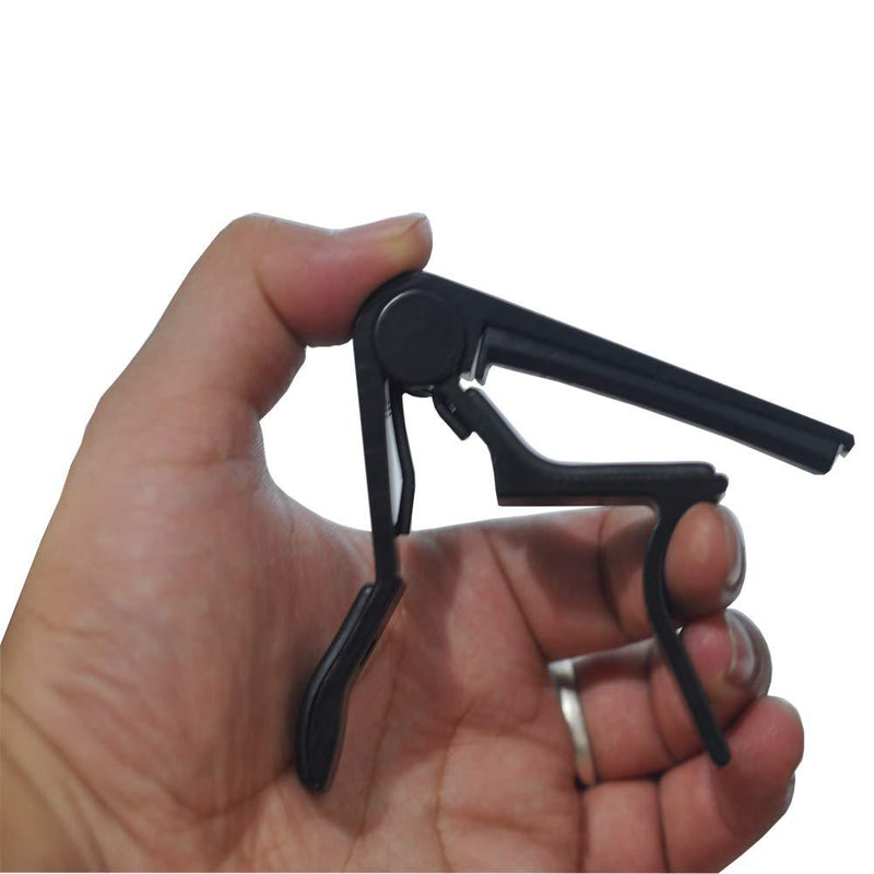 Guitar Picks Guitar Capo Acoustic Guitar Accessories Trigger Capo Key Clamp Black With 6 Pcs Guitar Picks Guitar Capo Black
