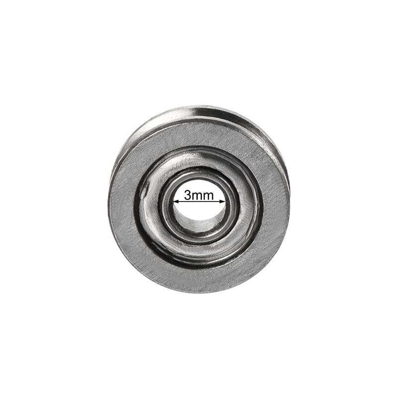 uxcell 603 U Groove Ball Track Guide Bearing 3x10x3mm Double Metal Shielded (GCr15) Chrome Steel Bearing 2pcs