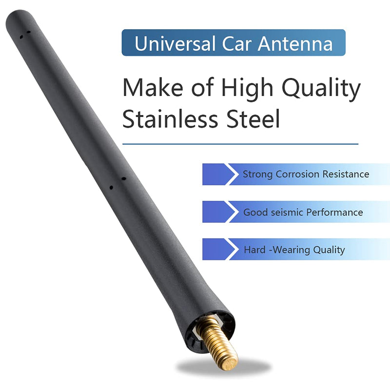 POBADY 7IN Car Radio Short Antenna 18CM Car Wash Roof Antenna Vehicle Flexible Rubber Antenna Mast Replacement for FM/AM Car Radio Antenna 2