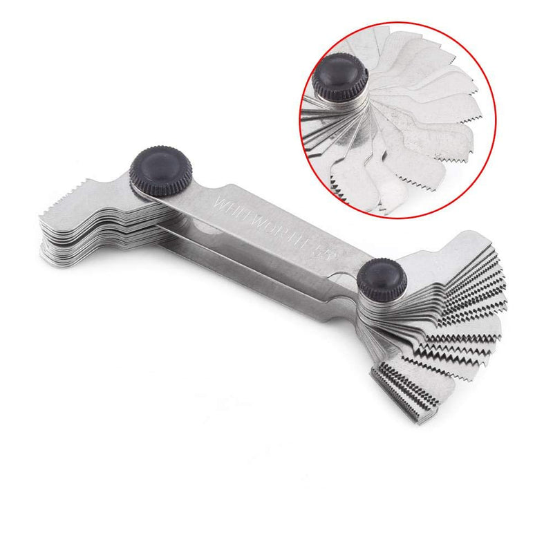 52 pieces thread template stainless steel screw pitch gauge 60 and 55 degree thread plug gage measuring tool Metric + imperial (52 pieces) (Metric+ imperial (52pc)) Metric+ imperial (52pc)