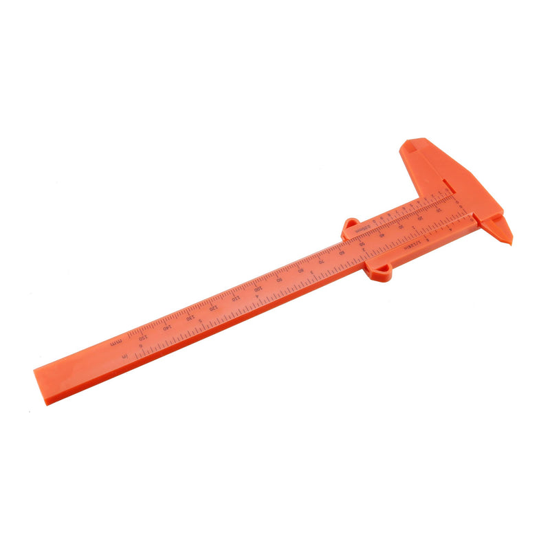 uxcell Vernier Caliper 150mm 6 Inch Metric Plastic Measuring Tool for Precision Measurements Outside Inside Depth Orange