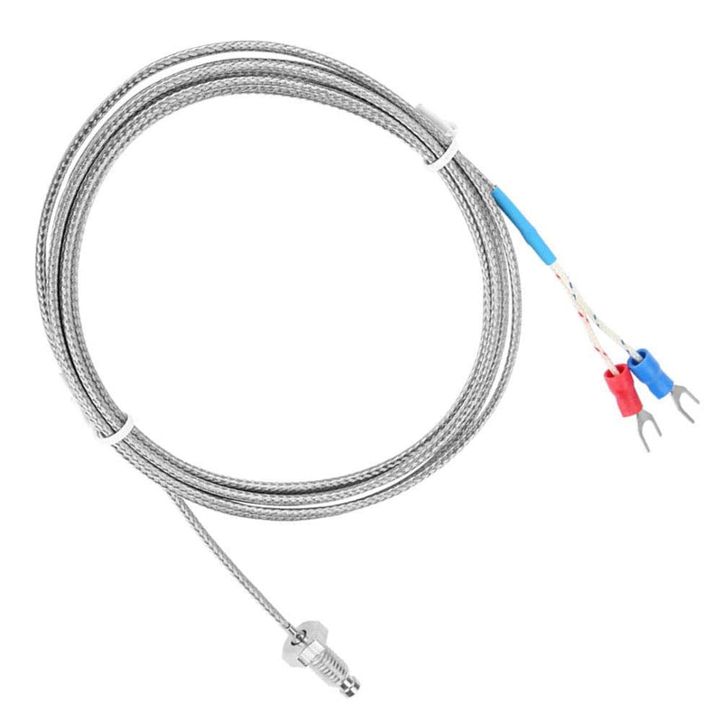 Thermocouple K Type, M6 Screw Fine Thread Type K Thermocouple Temperature Sensor Wire 0-400℃ 1M/2M/3M/4M/5M