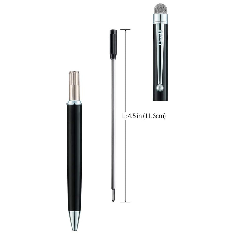 4.5 in (11.6cm) Replaceable Ballpoint Pen Refills Specially for ChaoQ Slim Series Stylus Pens (Pack of 10, Black Ink)