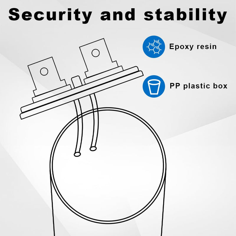 OFFCUP motor capacitor CBB60 starting capacitor 40μF 450V capacitor 40μF 450V CBB60 capacitors plug suitable for electric motors and swimming pool pumps electric motor, 50/60Hz