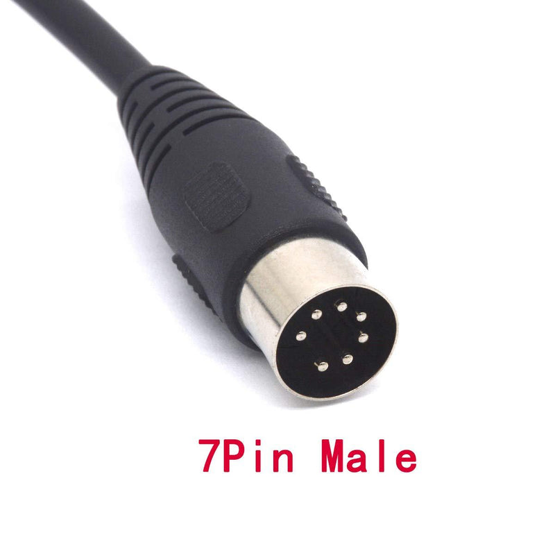 GLHONG 7 Pin Din Splitter Cable, 7- Pin Plug Male to 2 DIN Female Jack Adapter Y Lead for Bang Olufsen Naim Quad Stereo Systems