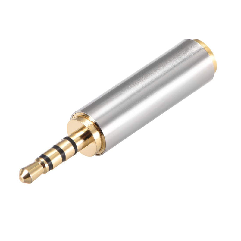 uxcell 2.5mm Stereo 4 Pole Male to 3.5mm Female Connector Audio Video Adapter Coupler Converters Zinc Alloy