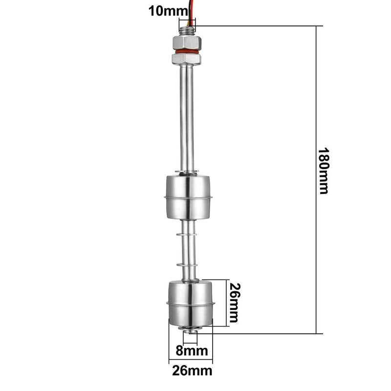 uxcell Stainless Steel Float Switch for Water Pump Tank swim pool garden pond Liquid Water Level Sensor M11 180mm Length