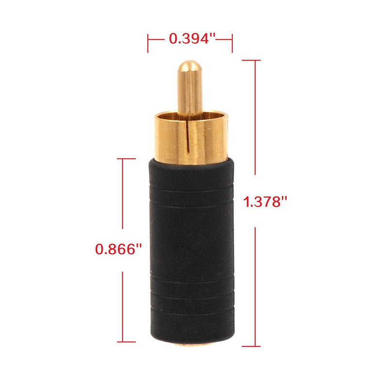 VCE 2-Pack Gold Plated 3.5mm 1/8 inch Female Mono Jack to RCA Male Adapter