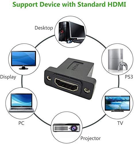 HDMI Coupler Adapter Connector, Poyiccot (2-Pack) Golden Plated HDMI Female to Female Inline Straight Coupler with Screw Panel Black