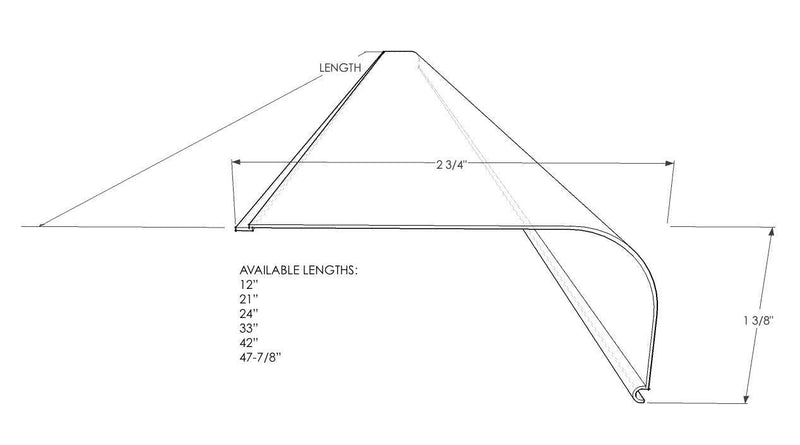 Beam Lighting 36” Curved Under Cabinet Light Cover Replacement | White Ribbed Acrylic Diffuser | 35-7/8” Length x 2-3/4” Width x 1-3/8” Height (Please Check Size is Correct Before Ordering)