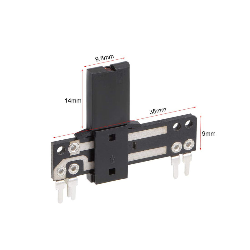 uxcell 5pcs Fader Variable Resistors 35mm Straight Slide Potentiometer B100K Ohm Linear Double Potentiometers for Dimming Tuning