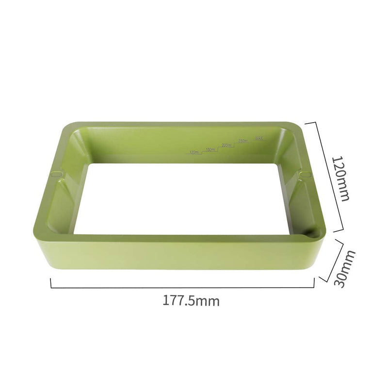 Sovol 3D Printer Resin Vat Aluminium with PTFE Coating, FEP Film and Steel Ring Preinstalled, Metal Frame Resin Tank with Double Silicone Covers for ELEGOO Mars ANYCUBIC Photon - Green Green 1 Pack