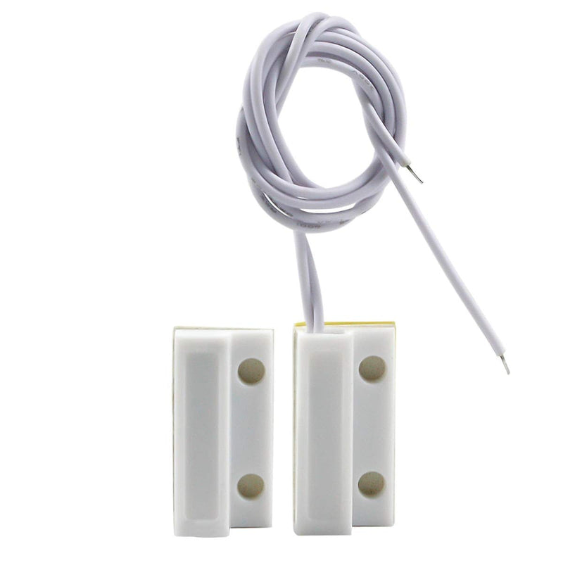 BNYZWOT MC-38 Surface Mount Wired NC Door Sensor Alarm Magnetic Reed Switch White 10 Pair