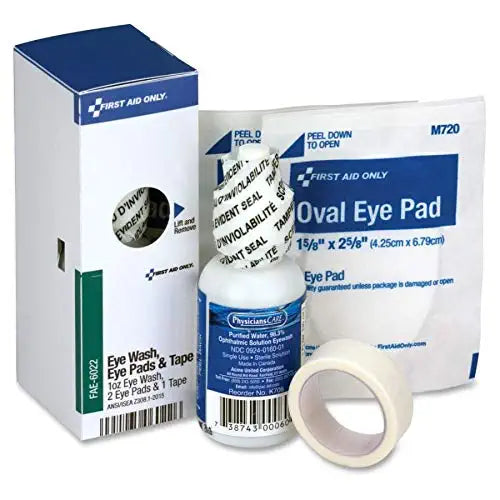 First Aid Only Fae6022 Smartcompliance Eyewash Set With Eyepads And Adhesive Tape