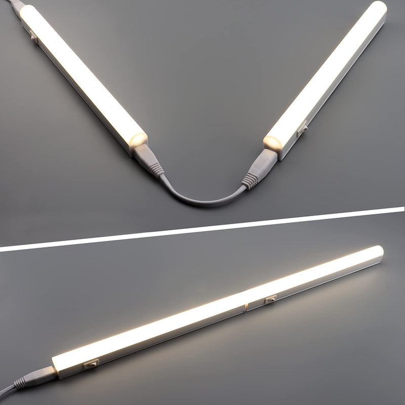 da LIGHT LED under-cabinet light kitchen 5W 31.5cm 450lm 4000k neutral white under-cabinet light strip kitchen lamp cabinet lighting super bright white for kitchen cupboard expandable with plug-in system (2 pieces) 4000k set of 2 31.5cm