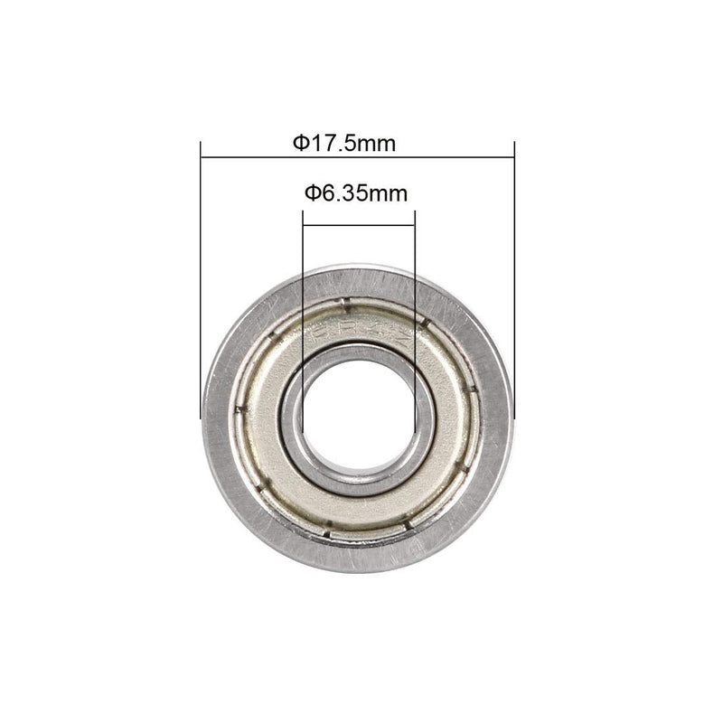 uxcell FR4ZZ Flanged Ball Bearing 1/4"x5/8"x0.196" Double Metal Shielded (GCr15) Chrome Steel Bearings 10pcs