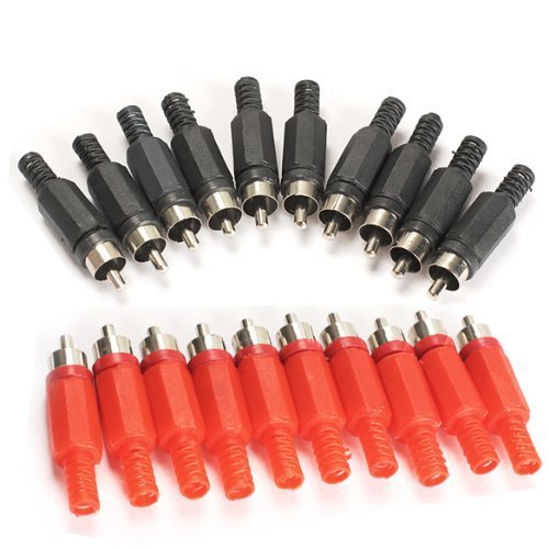 Honbay 20PCS Solder RCA Plug Male Audio Video Adapter Connector Professional