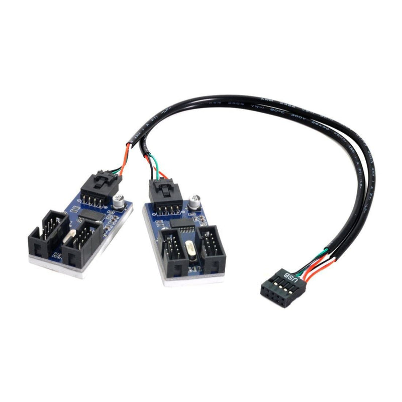 chenyang CY 9Pin USB 2.0 Header 1 to 2/4 Female Extension Cable HUB Connector Motherboard Adapter Port Multilier 1 to 4 cable